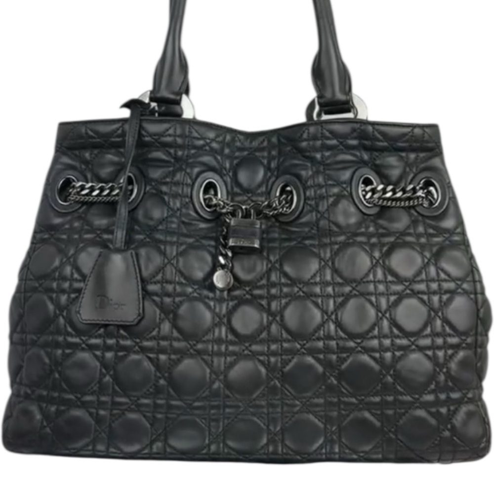 Dior Black Quilted Handbag + Dior wallet